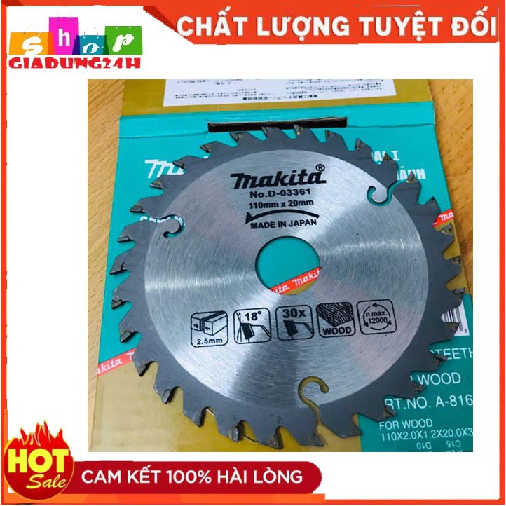 Lưỡi cắt gỗ MAKITA 30 răng 110 mm-Lưỡi Cắt Gỗ 110x20mm Makita Chất Lượng Cao-Giadung24