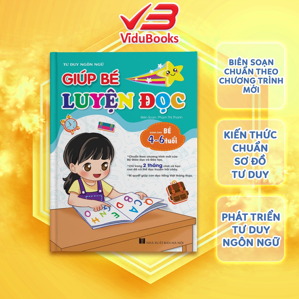 Sách luyện đọc Tiếng Việt phát triển tư duy ngôn ngữ chuẩn bị cho bé tự tin vào lớp 1
