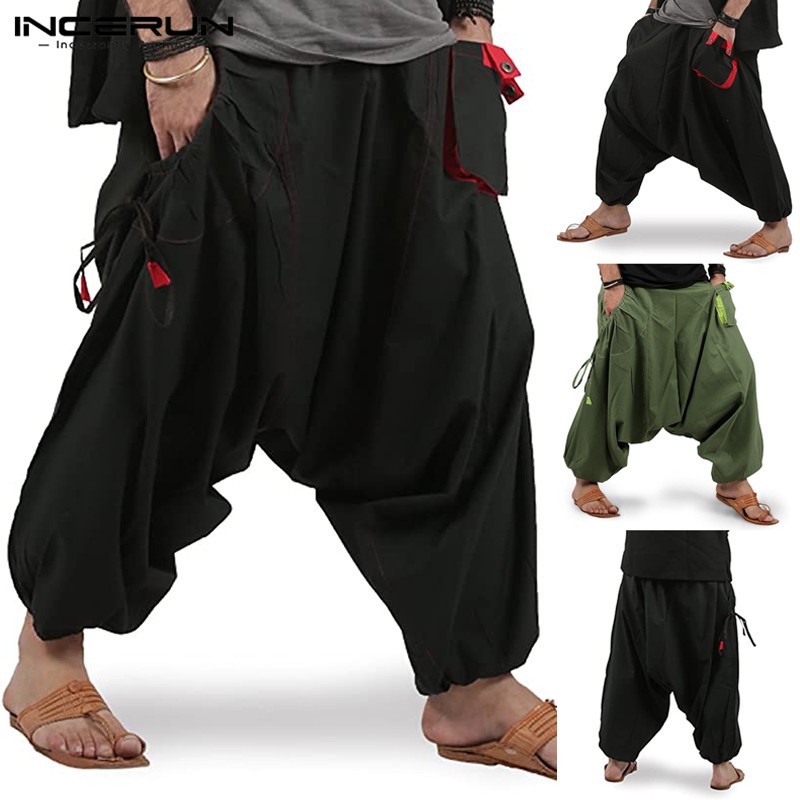 Quần Harem INCERUN Dáng Rộng Lưng Thun Ôm Cho Nam