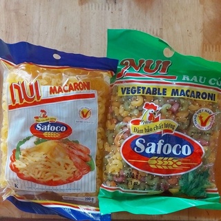 Nui safoco vàng 200g / Nui rau củ (nui ống. nui xoắn. nui sò, nui sao)