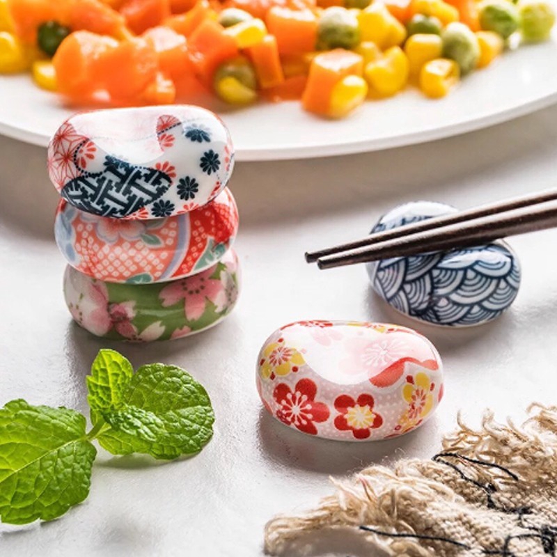 Set 6 giá gác đũa SWEEJAR bằng gốm phong cách Nhật Bản thời trang tiện lợi