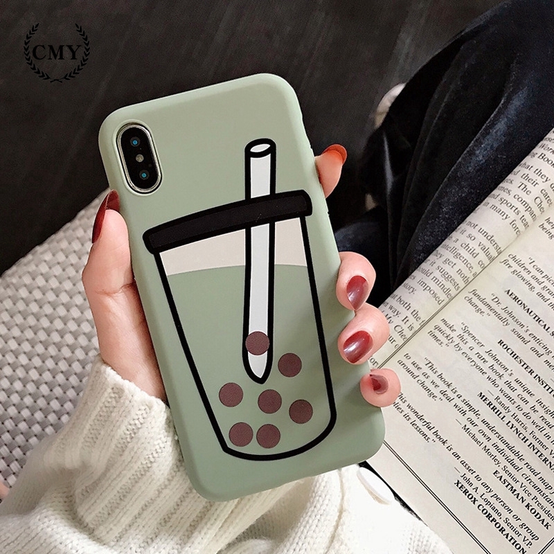 Ốp điện thoại in hình ly trà sữa trân châu cho iPhone11/11Pro 11pro Max X XR XS XS MAX 6 7 8 plus SE | BigBuy360 - bigbuy360.vn