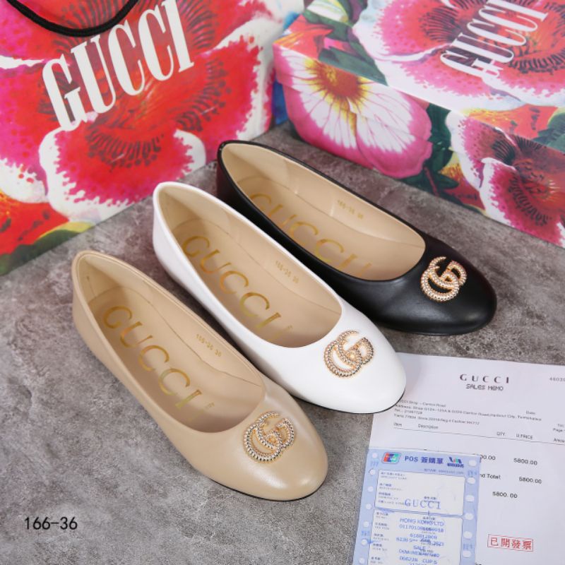 GUCCI Giày Búp Bê Đế Bằng Thời Trang Cho Nữ 166-36