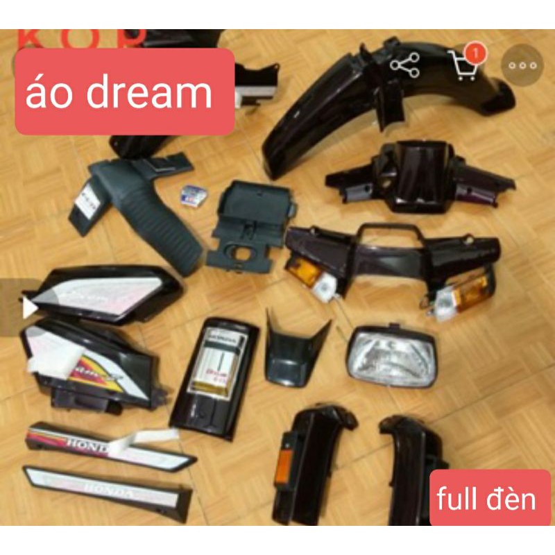 Dàn áo dream 2 full đèn đầu nhỏ hoặc đầu lồi | Bộ vỏ nhựa dream II màu nho - lắp xe TQ