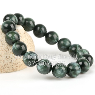 Vòng tay đá mắt rồng xanh đẹp Đá phong thuỷ Gia Cát