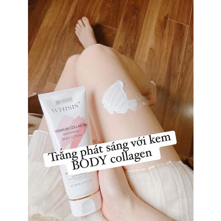 Dưỡng Thể Trắng Da WHISIS PERMIUM COLLAGEN WHITENING BODY LOTION 200ml