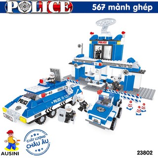 Lắp ráp lego Ausini 23802 Mô hình sở cảnh sát