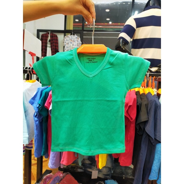 Áo phông trơn cotton dệt may Hà Nội cho bé trai bé gái, hàng lố, áo chục, cotton mát