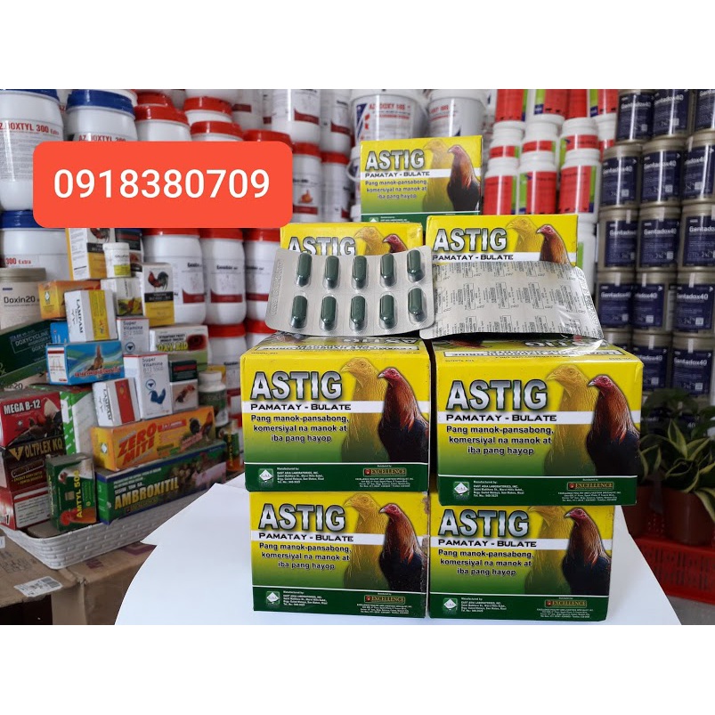 1 vĩ 10 viên astig. sán lãi gà đá