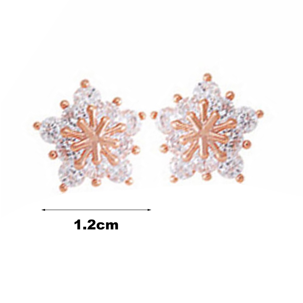 Đôi bông tai kim cương hình hoa kiểu dáng sang trọng cho nữ