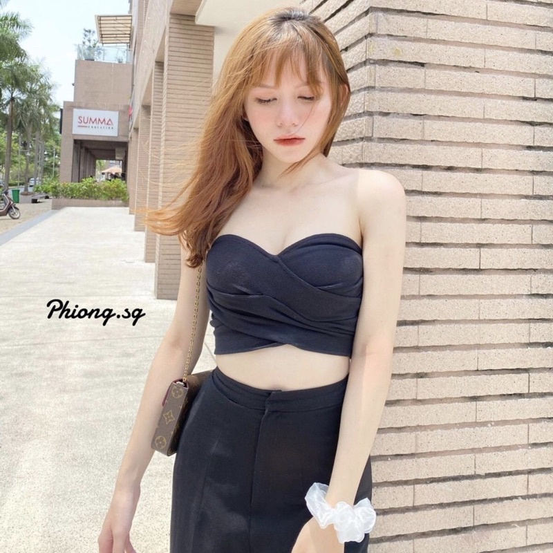 Áo ống sexy kiểu buộc dây nơ nữ áo croptop sexy | BigBuy360 - bigbuy360.vn