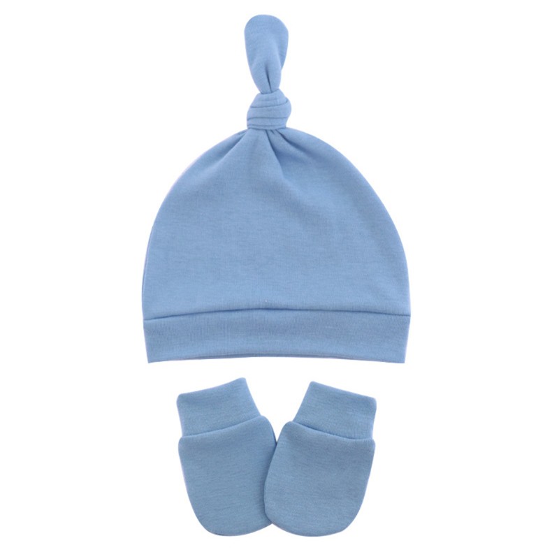 Bộ nón len + găng tay chống cào giữ ấm cho bé