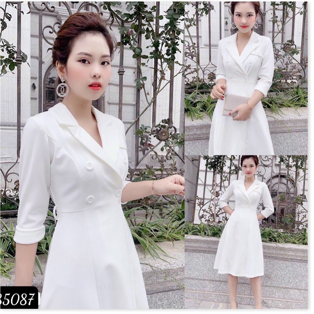 ĐẦM TRẮNG VINTAGE SANG CHẢNH,THIẾT KẾ HỌA TIẾT TRƠN NHƯNG KHÔNG KÉM PHẦN SANG TRỌNG HQ FASHION 88