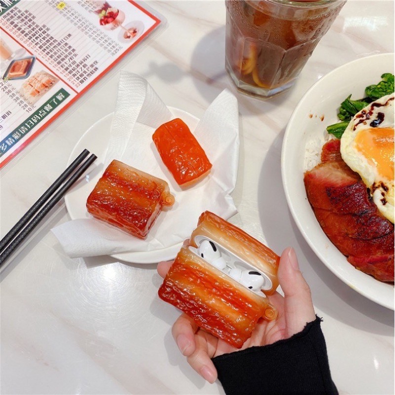 Case Airpod 1/2/pro Hình Miếng Thịt Kho Tàu