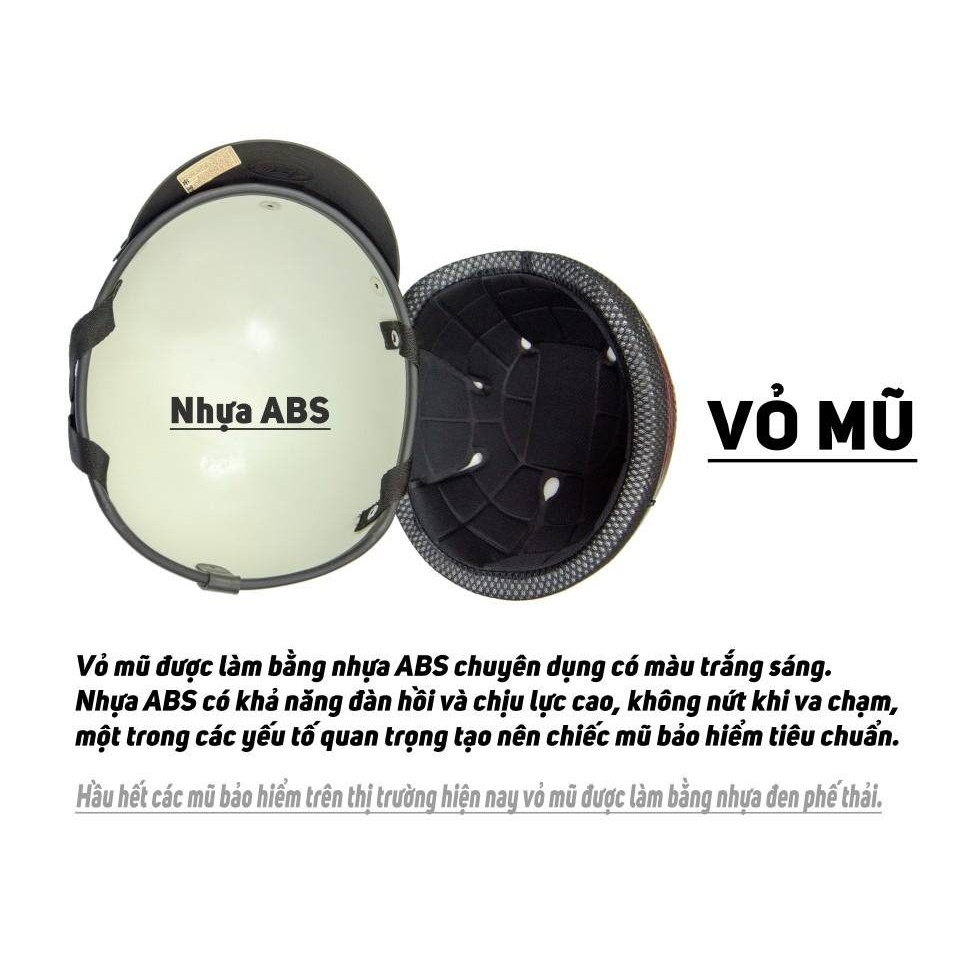 Mũ Bảo Hiểm HR1 Thor (Kèm Kính) - Mũ Bảo Hiểm Nửa Đầu Thiết Kế Tiêu Chuẩn