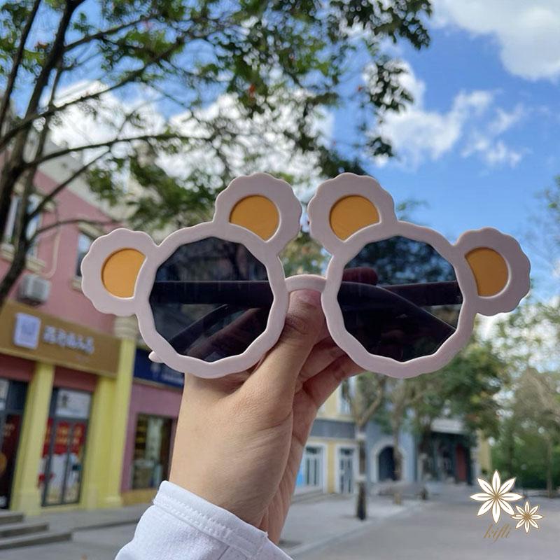 Kính Mát Chống Nắng Hình Tai Gấu Dễ Thương Cho Bé Gái
