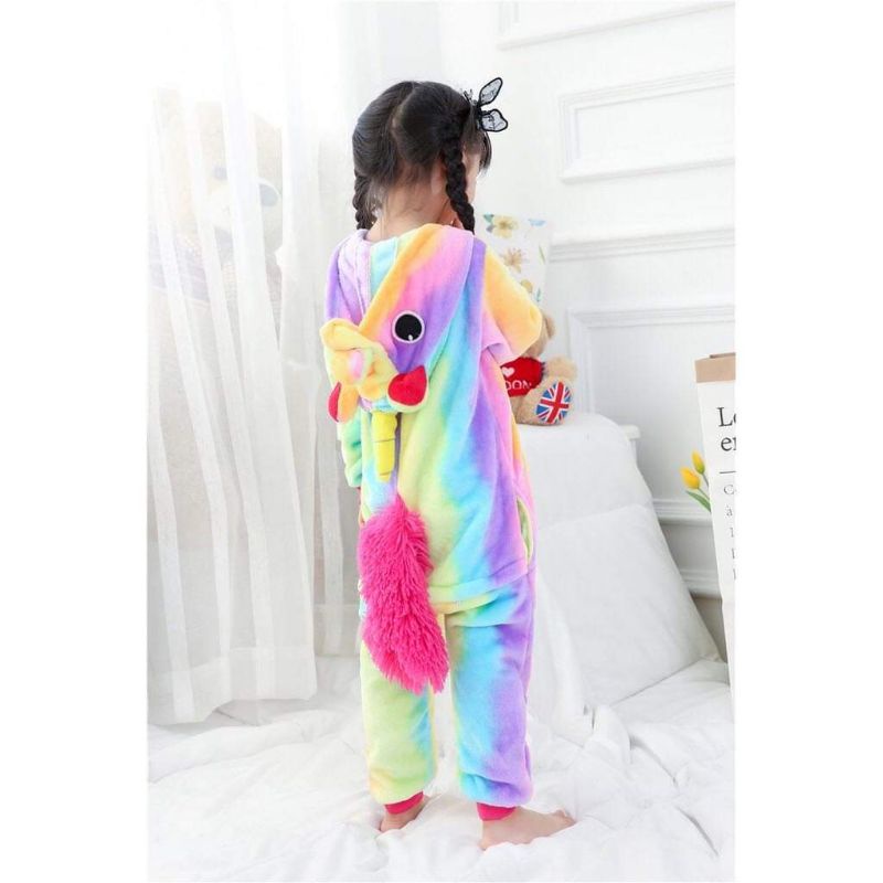 Bộ đồ kì lân unicorn cầu vồng 7 màu cho bé và người lớn