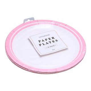 Đĩa giấy dùng một lần 23cm màu hồng 10 cái mỗi bộ uncle bills yt0061