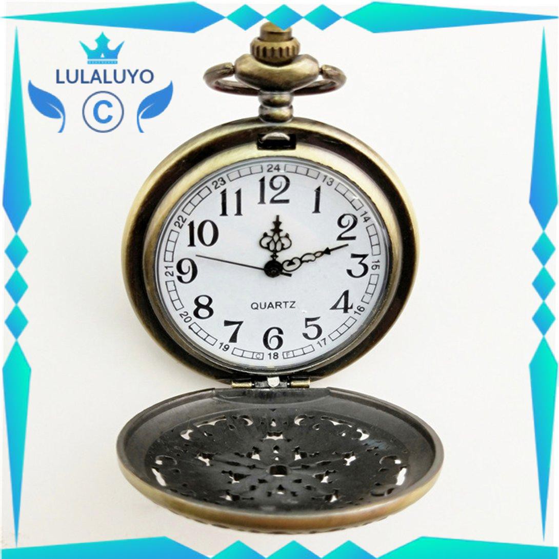 [Giá thấp] Unique Flower Carved Vintage Antique Round Dial Quartz Pocket Watch Best Gifts .lu