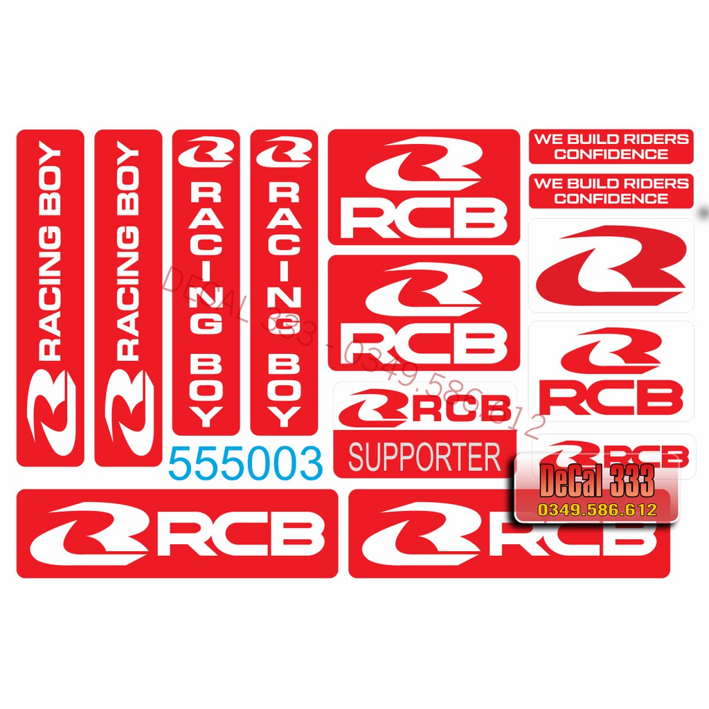 Tem Logo RACING BOY tem Xe Máy (giá 1 tấm A4) 555003