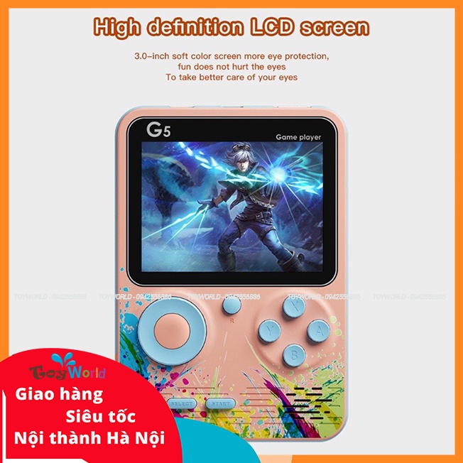 Máy Chơi Game Cầm Tay G5 Cổ Điển 500 Trò Chơi Kèm 1 Tay Cầm