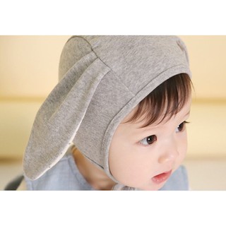 Nón tai thỏ dài cotton có cột dây (Cho bé từ 6-24 tháng)