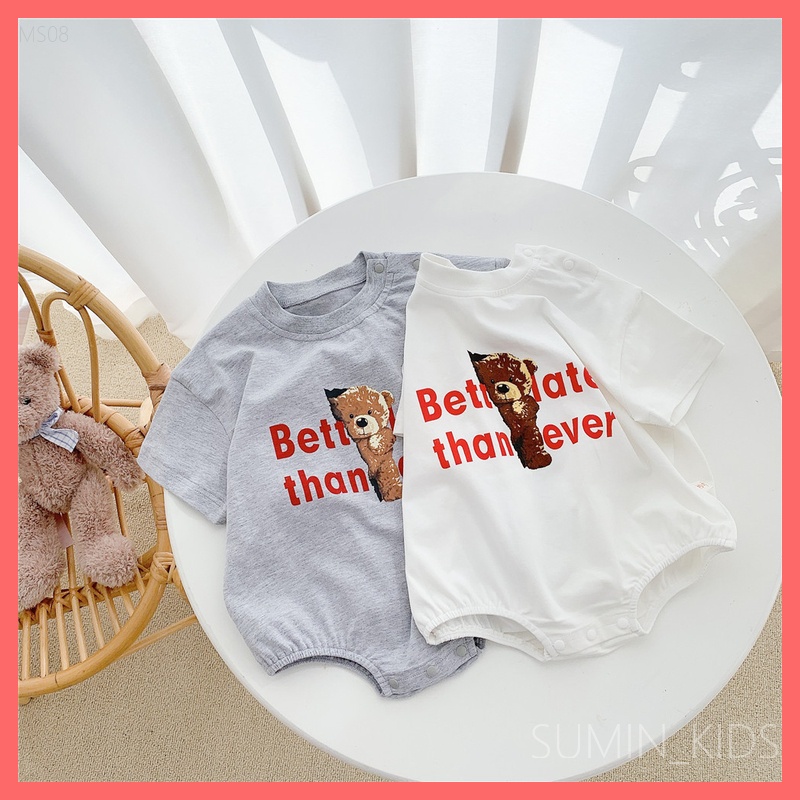 Bộ body cộc tay con gấu cho bé - Quần áo trẻ em Sumin Kids