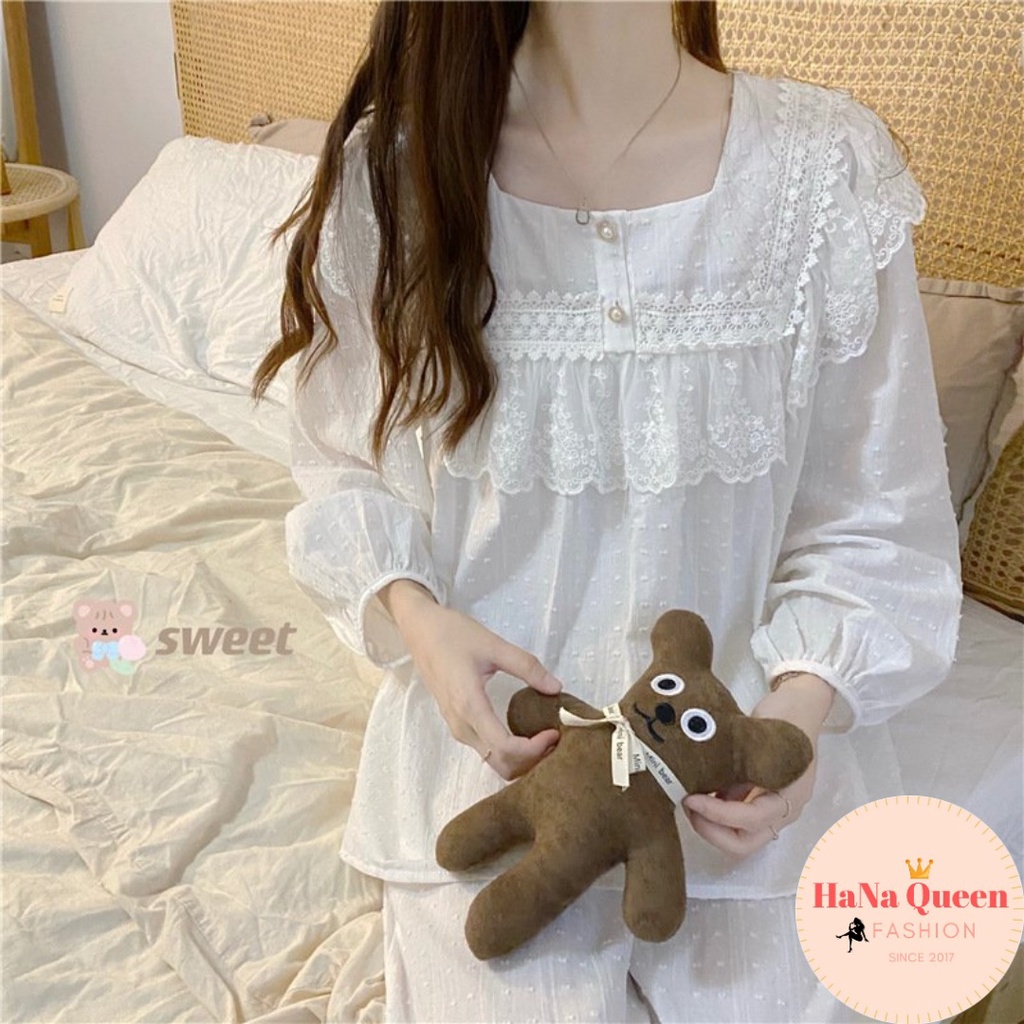 Bộ đồ mặc nhà ullzang phong cách tiểu thư cực xinh [Sẵn Hàng]