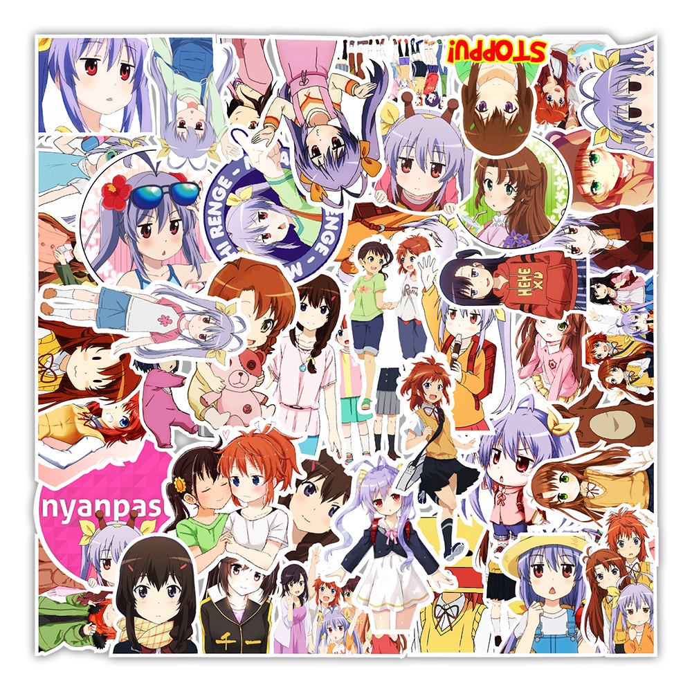 50 sticker cute chống nước dán mũ nón bảo hiểm MẪU anime CÔ BÉ NYANPASU , vali 50 hình dán graffiti máy tính xác
