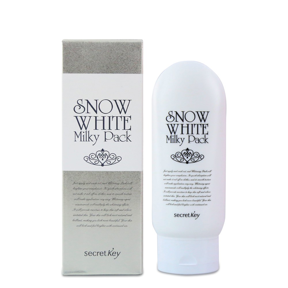 Kem Tắm Trắng Mặt và Toàn Thân Secret Key Snow White Milky Pack 200g