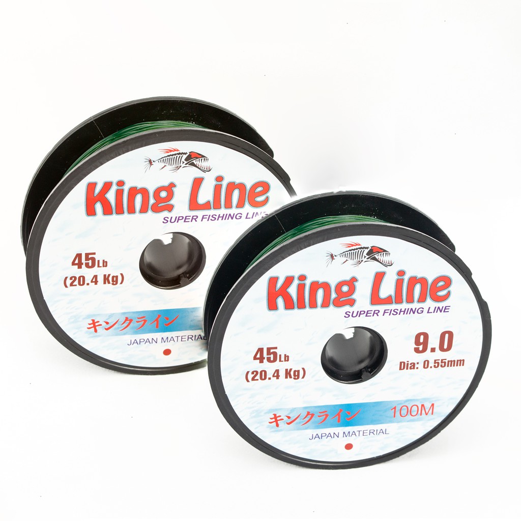 Dây câu cá King Line Super fishing line 100m 2 màu xanh/ trắng
