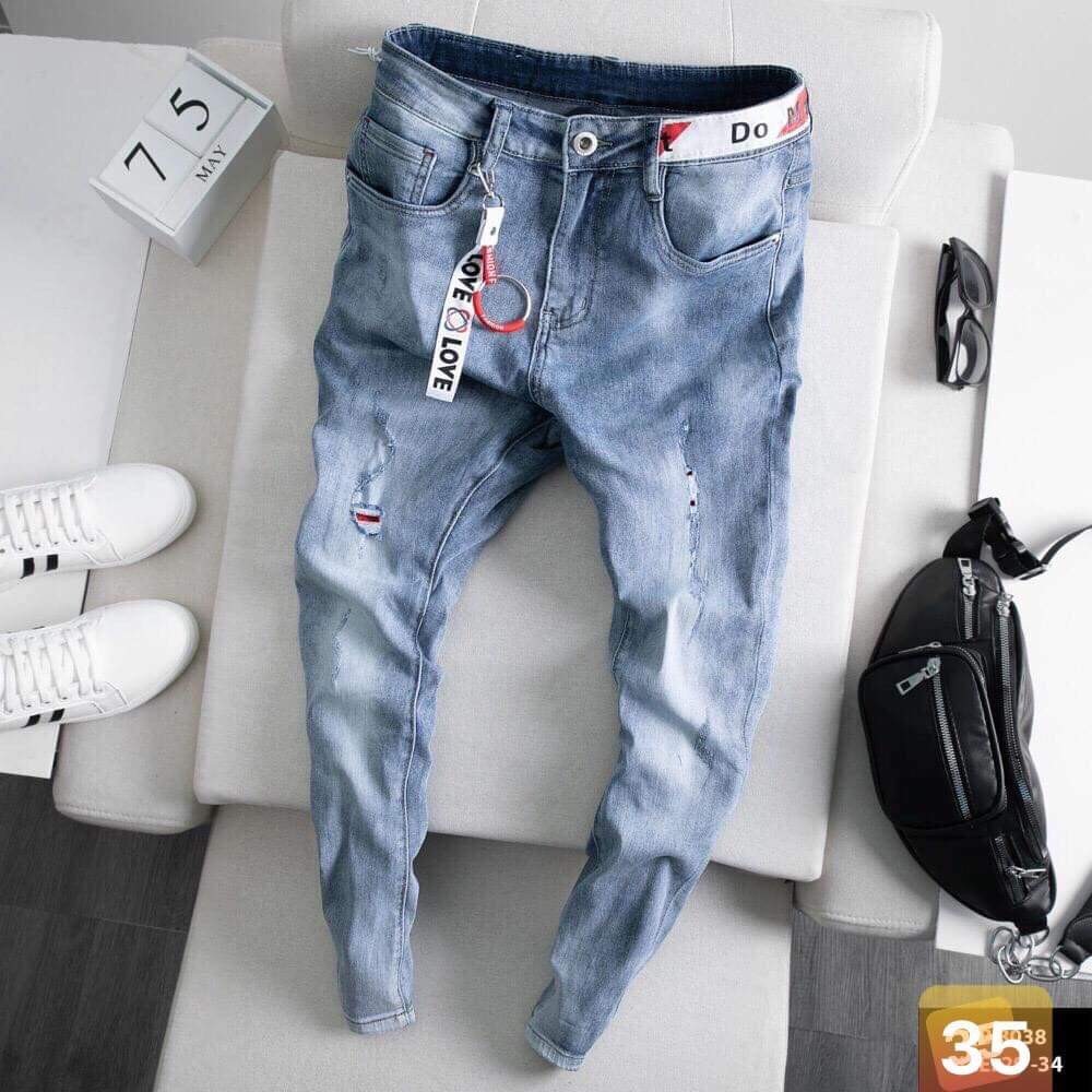 Quần Jean Nam Chất Bò DR 35 RT Phối Rách Cá Tính Trẻ Trung ( Siêu Rẻ) | BigBuy360 - bigbuy360.vn