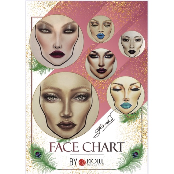 Giấy face chart tập makeup