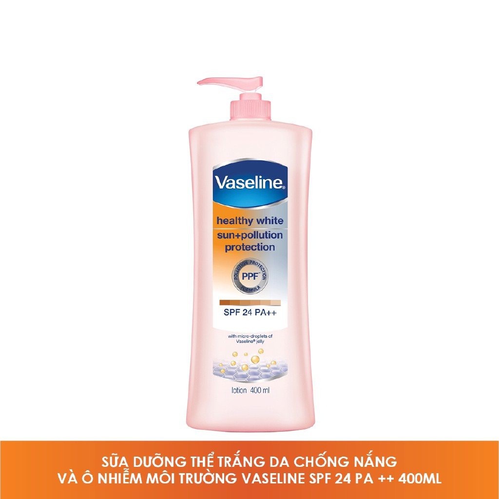 Sữa Dưỡng Thể Trắng Da Chống Nắng Và Ô Nhiễm Môi Trường Vaseline Spf 24 Pa ++ 400Ml