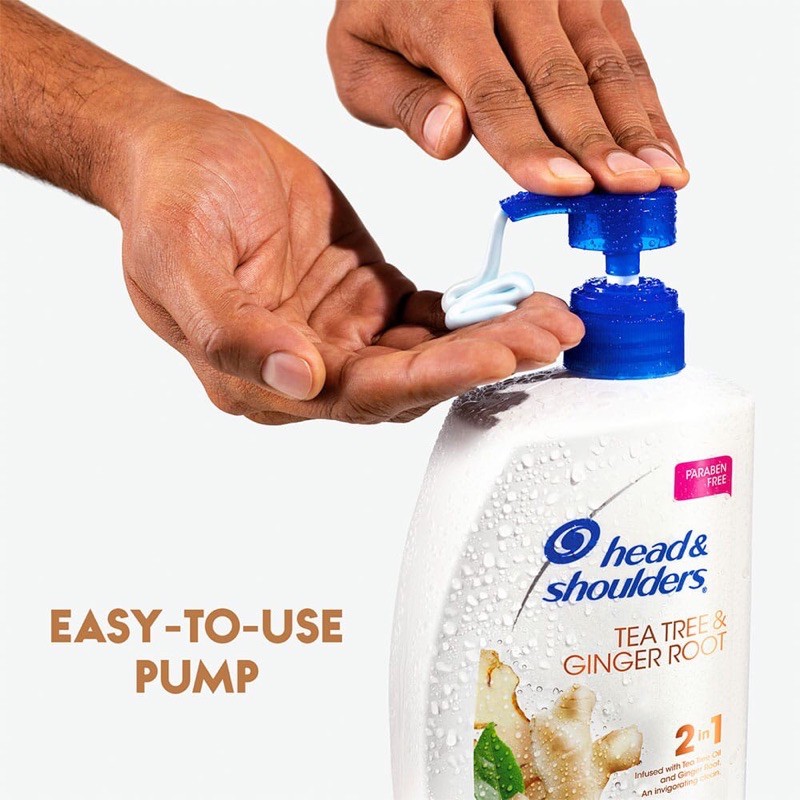 (AIR Mỹ) Dầu gội nam nữ ngừa gàu tràm trà head & shoulders Tea tree & Ginger Root chai 1,18 lít | BigBuy360 - bigbuy360.vn