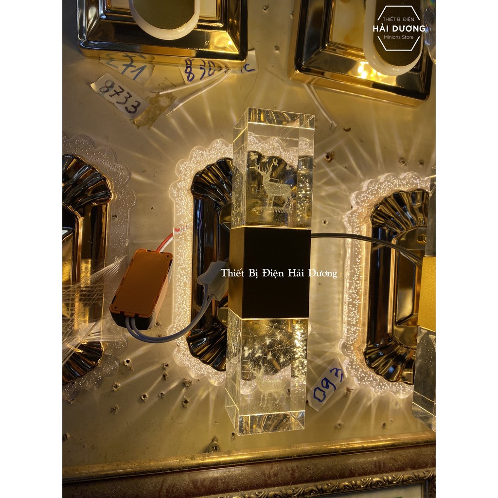 Đèn Led Thủy Tinh Gắn Tường 2 Đầu Kiểu Dáng Hiện Đại Hình Chú Nai 87541  24w Ánh Sáng Vàng - Bảo Hành 12 Tháng