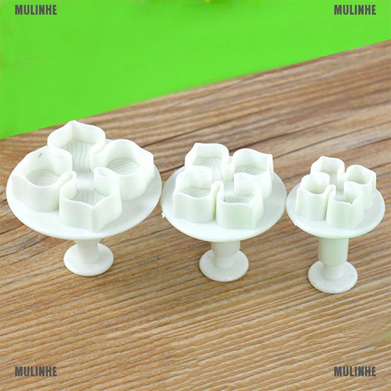 Set 3 Khuôn Nhấn Tạo Hình Hoa Trang Trí Bánh DIY