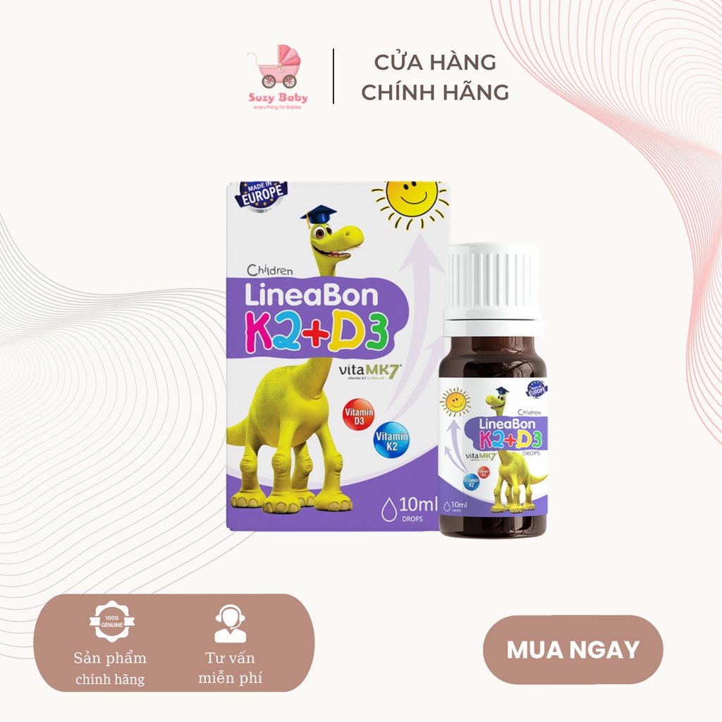 LineaBon vitamin D3 K2 10ml - Vitamin tăng chiều cao cho bé chính hãng, Suzy baby