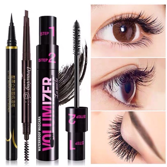 Bộ 3 Sản phẩm gồm Bút kẻ mắt + Mascara + Chì kẻ mày lâu trôi kháng nước | BigBuy360 - bigbuy360.vn