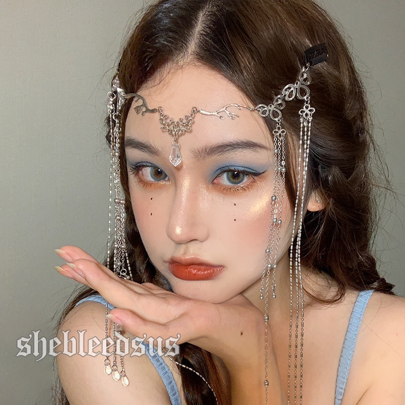 Kẹp Tóc Tua Rua Hình Giọt Nước Phong Cách Retro Hàn Quốc