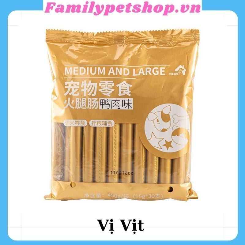 Combo 100 cây xúc xích cho chó mèo thú cưng thanh 15g-familypetshop.vn