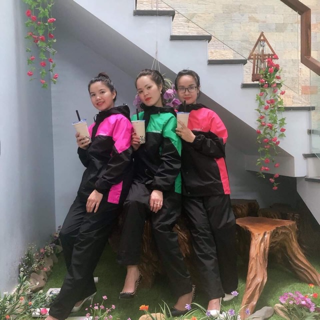 ÁO MƯA BỘ CHỐNG THẤM CAO CẤP 2 LỚP SAKURA