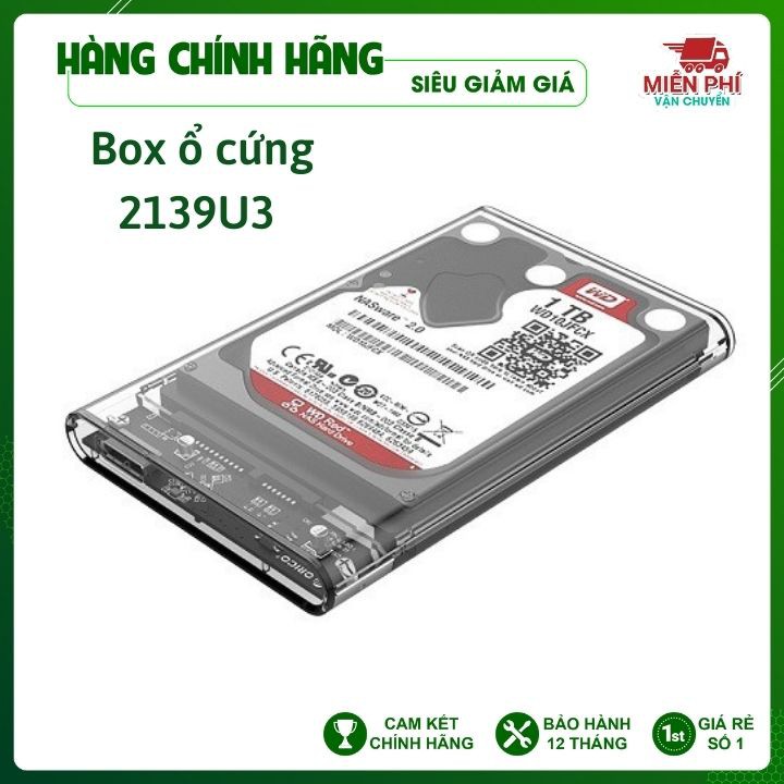 Box ổ cứng 2.5 Orico 2577U3 / 2139U3 / 2020U3 / 2588U3 Sata 3.0 - Dùng cho HDD, SSD BH 12 THÁNG-Hộp đựng ổ cứng