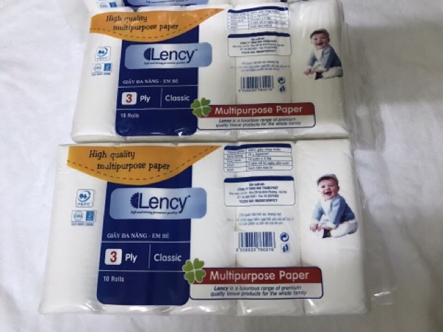 Compo 3 lốc giấy LENCY cuộn không lõi đa năng- Multipurpose Paper 3 lớp