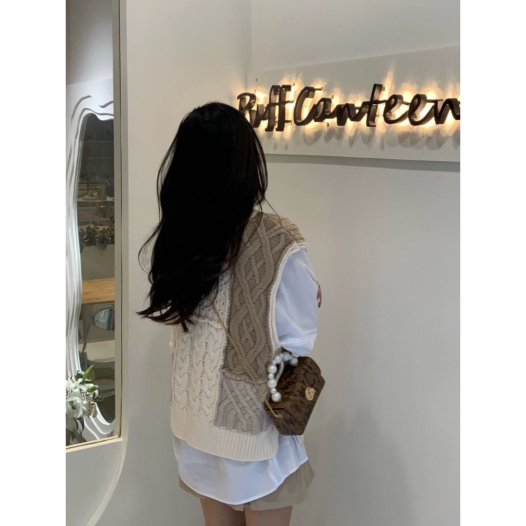 Set Áo Thun Dài Tay Cổ Tròn + Áo Len Cộc Tay Cổ Tròn Thời Trang Nữ