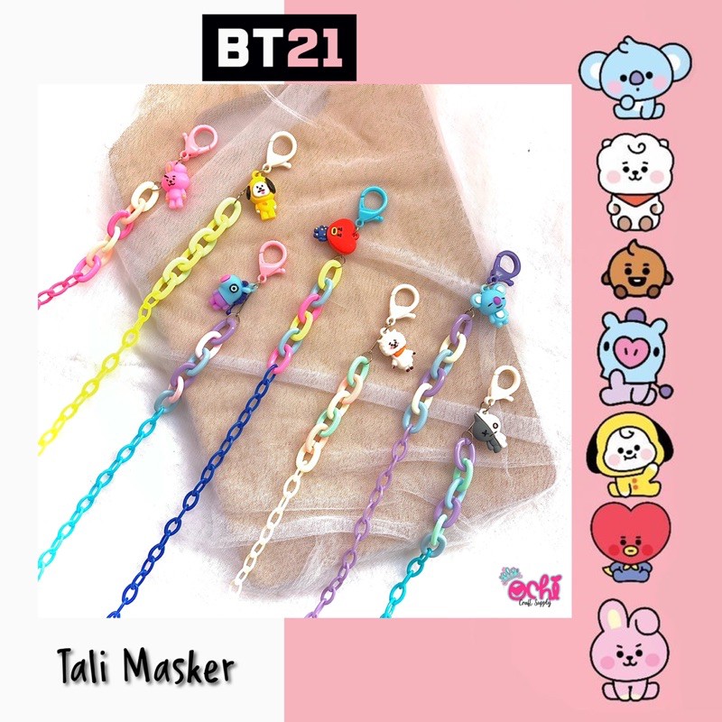 Bts Bt21 Dây Đeo Khẩu Trang Họa Tiết Bt21 Xinh Xắn