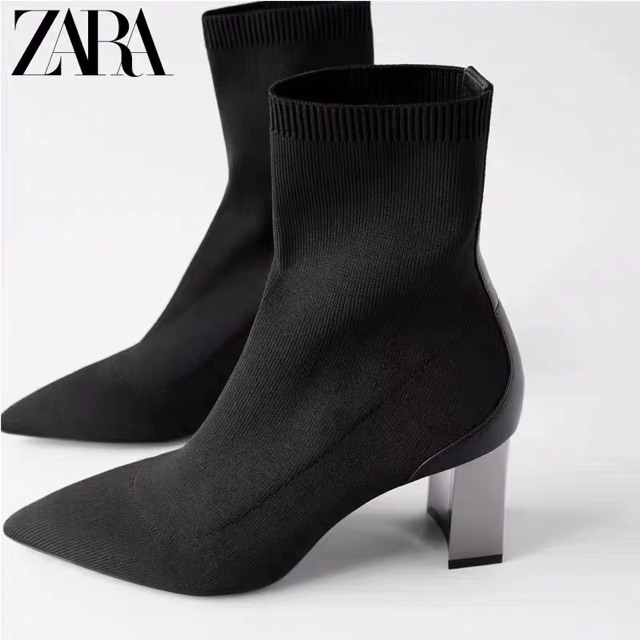 Boots zr cổ len 8cm gót tráng gương auth tuồn | BigBuy360 - bigbuy360.vn