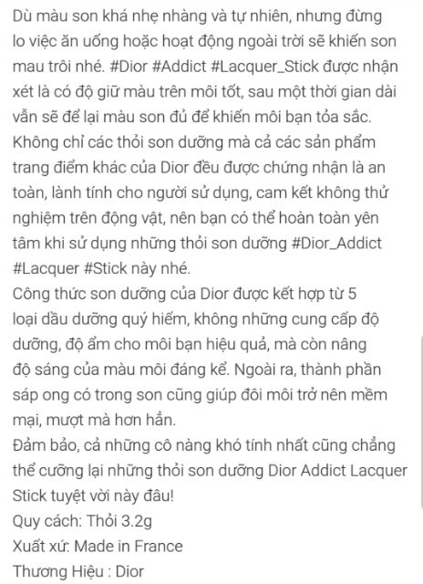 Son Tester  Dior Addict Lacquer Stick | BigBuy360 - bigbuy360.vn