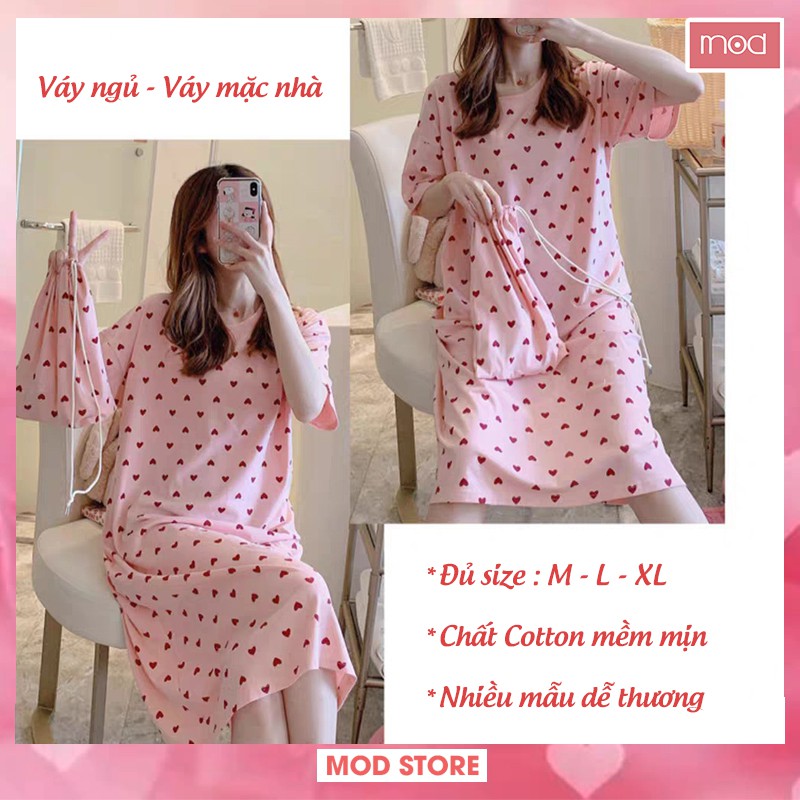[𝐅𝐫𝐞𝐞𝐬𝐡𝐢𝐩 - 𝐇𝐚̀𝐧𝐠 𝐒𝐚̆̃𝐧] Váy Mặc Nhà Váy Ngủ Họa Tiết Đáng Yêu, Chất Cotton Mềm Mịn Diện Hè V6 | BigBuy360 - bigbuy360.vn
