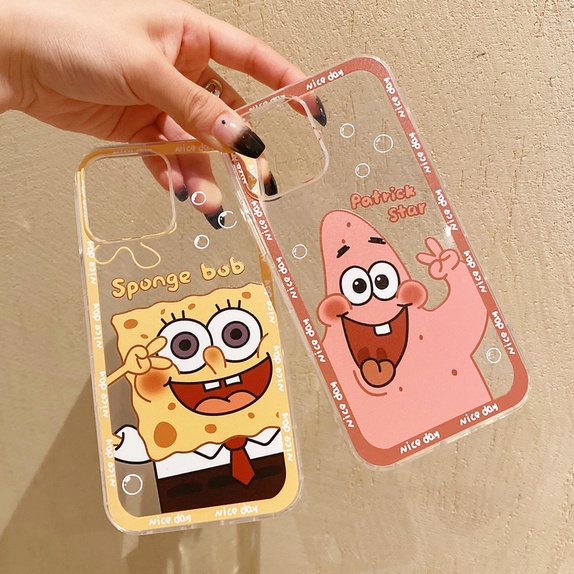 Casing Xiaomi Mi 11T 11 10T 9 8 A3 A2 SE POCO M4 M3 5G Note 10 Lite Pro 5G 9T K20 SpongeBob Patrick Star Style Airbag Shockproof Tpu Clear Soft Phone Case Full Back Cover HLE 05